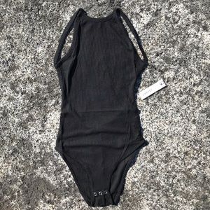 CAPULET Black Rib BODYSUIT XS NWT